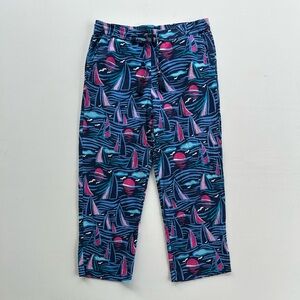 Talbots Cotton Sailing Boats Sailboat Beach Pants Pull On Women’s Size Medium
